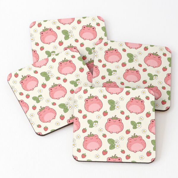 Item preview, Cute Strawberry Frog Pastel Pattern designed and sold by LyoniHERA.