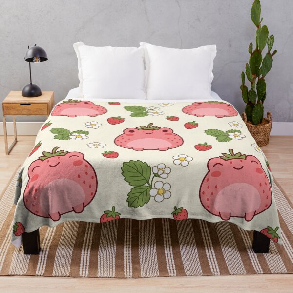 Item preview, Cute Strawberry Frog Pastel Pattern designed and sold by LyoniHERA.