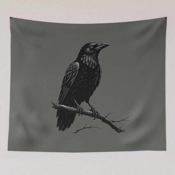 Item preview, Minimalist Raven Illustration | Gothic Crow Art designed and sold by Chicken Dinner Studio.