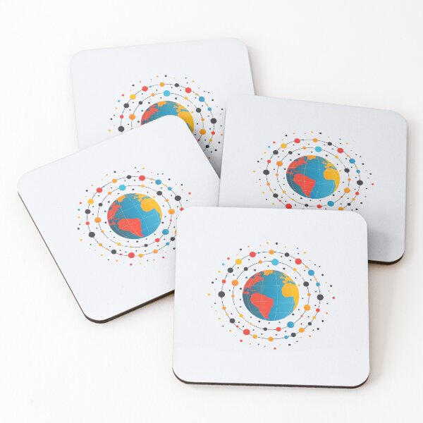 Item preview, Colorful Globe with Orbiting Nodes Abstract designed and sold by ArunDandiboina.