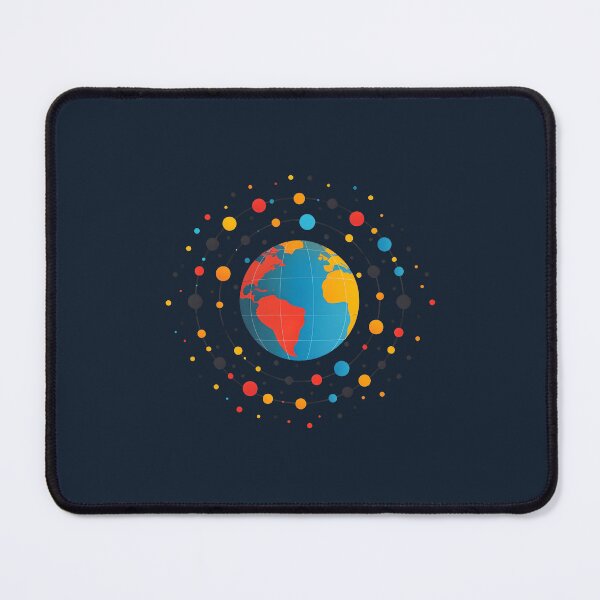 Item preview, Colorful Globe with Orbiting Nodes Abstract designed and sold by ArunDandiboina.