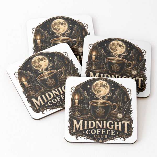 Item preview, Midnight Coffee Club Dark Academia Art designed and sold by pradeepvisuals.