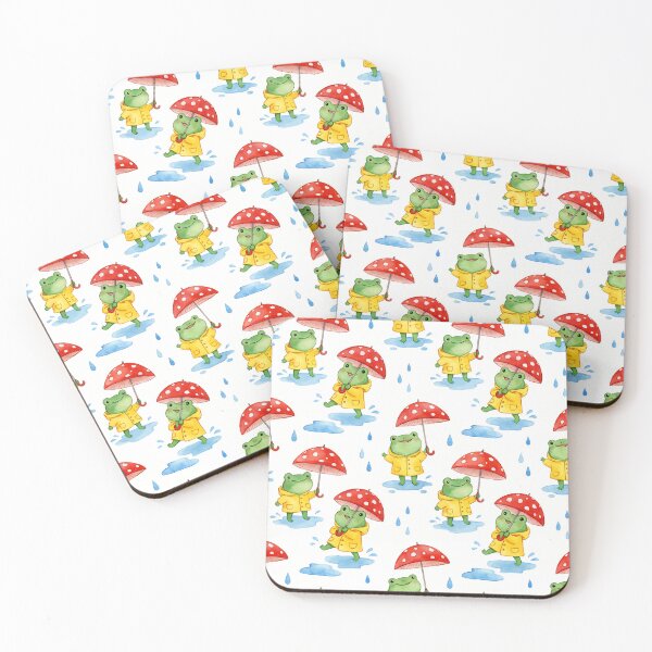 Item preview, Rainy Day Frogs in Yellow Raincoats Pattern designed and sold by LyoniHERA.