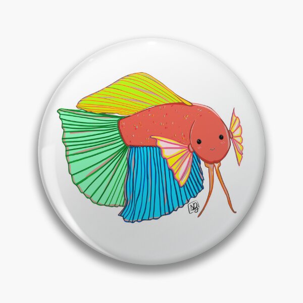 Item preview, Simple cute Rainbow Long-finned Betta V2 designed and sold by sofies.eco.art.
