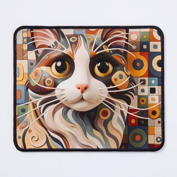 Item preview, Gustav Klimt Cat with Geometric Shapes designed and sold by Vicky Brago-Mitchell®.
