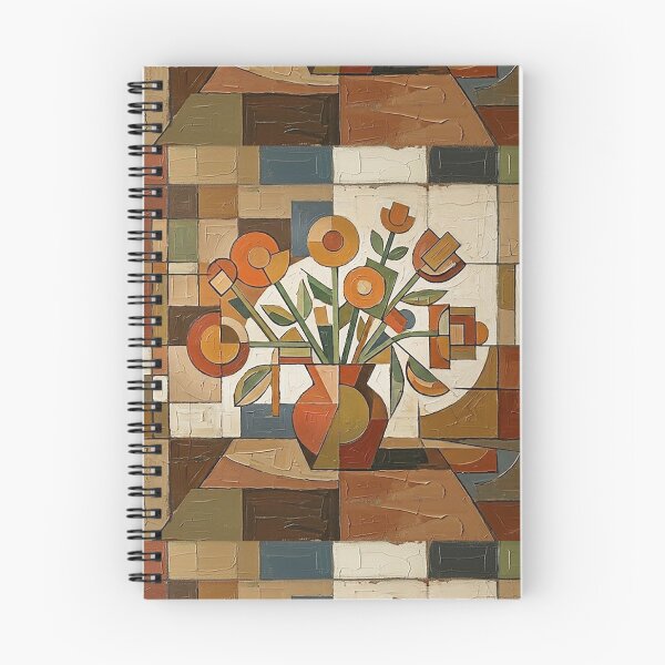 Item preview, Bauhaus Abstract Still Life  Painting – Earth Tone Floral Art – Mid-Century Modern designed and sold by CattlettArt.