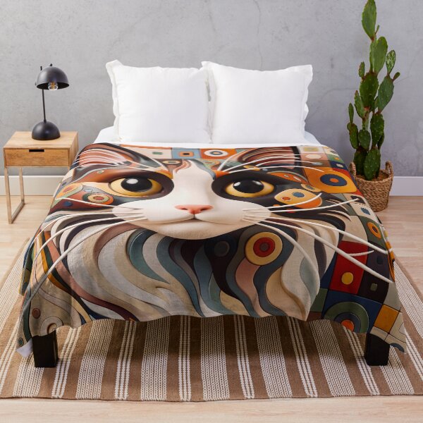 Item preview, Gustav Klimt Cat with Geometric Shapes designed and sold by Vicky Brago-Mitchell®.