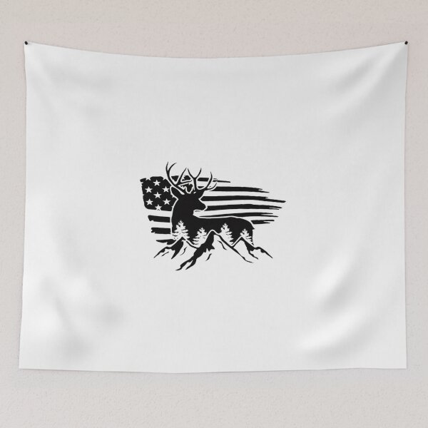 Item preview, American flag deer designed and sold by mallardoriginal.