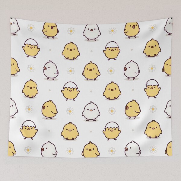 Item preview, Cute Yellow Chick and Spring Daisy Pattern designed and sold by joniJhon_design.