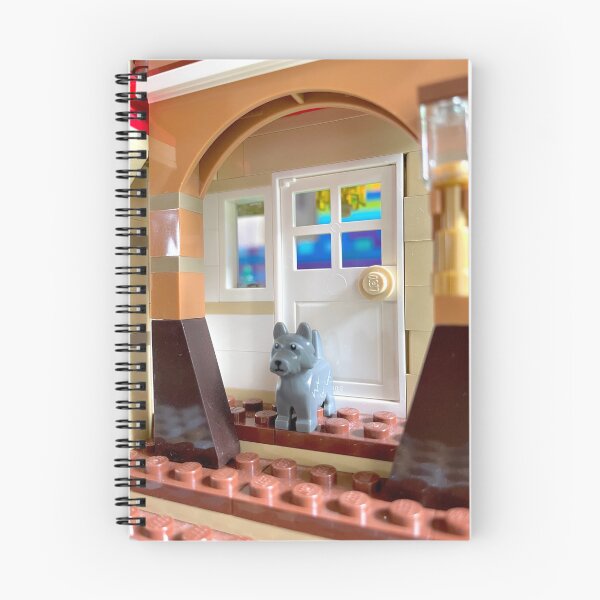 Item preview, Little grey Lego pup on the porch designed and sold by Julia Marshall Felix.
