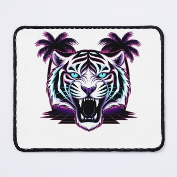 Item preview, Neon Tiger Roar – Retro Synthwave Palm Trees T-Shirt & Sticker designed and sold by Sky-bully.