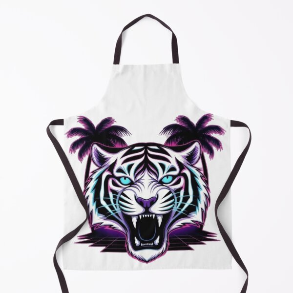 Item preview, Neon Tiger Roar – Retro Synthwave Palm Trees T-Shirt & Sticker designed and sold by Sky-bully.