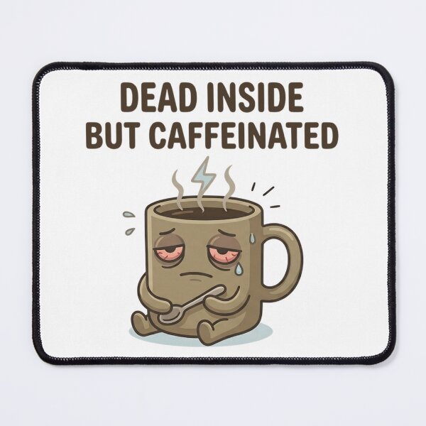 Item preview, Funny Coffee Dead Inside But Caffeinated T-Shirt – Burnout Meme Design designed and sold by DIRTYSKETCHH.