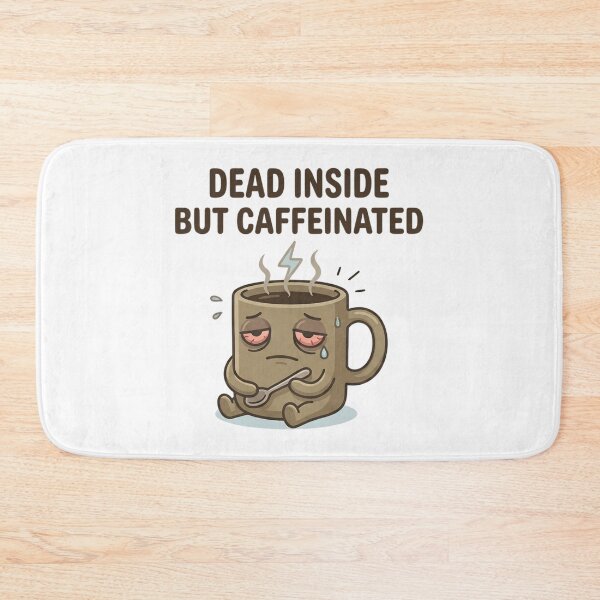 Item preview, Funny Coffee Dead Inside But Caffeinated T-Shirt – Burnout Meme Design designed and sold by DIRTYSKETCHH.
