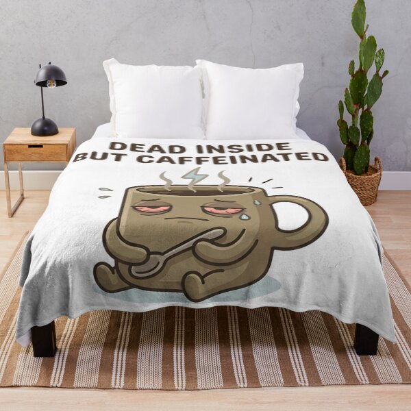 Item preview, Funny Coffee Dead Inside But Caffeinated T-Shirt – Burnout Meme Design designed and sold by DIRTYSKETCHH.