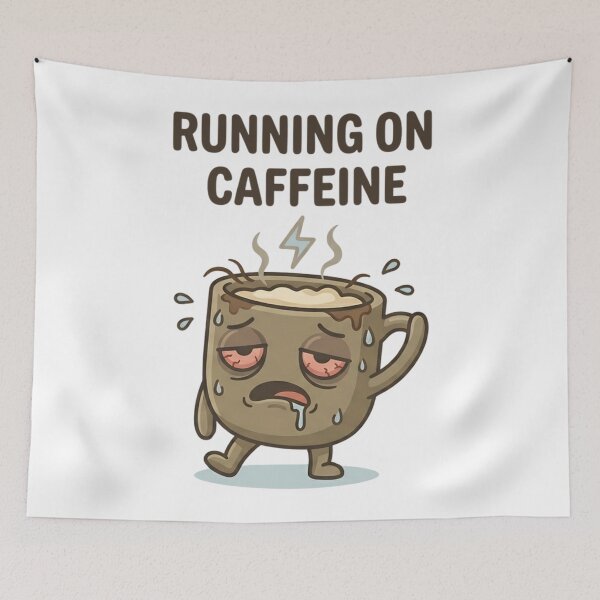 Item preview, Funny Coffee Running On Caffeine T-Shirt – Tired Meme Humor designed and sold by DIRTYSKETCHH.