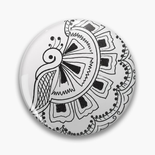 Item preview, Mandala Peacock Folk Art Line Drawing designed and sold by Monishgoud.