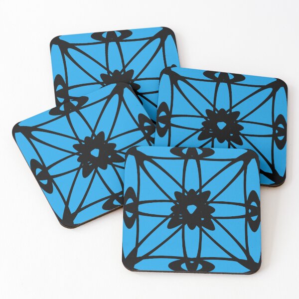 Item preview, This is picture of the shape and flowers  line drawing blue background  designed and sold by JK1989.