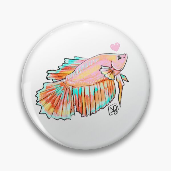 Item preview, Cute pink Long-Finned Betta Fish designed and sold by sofies.eco.art.