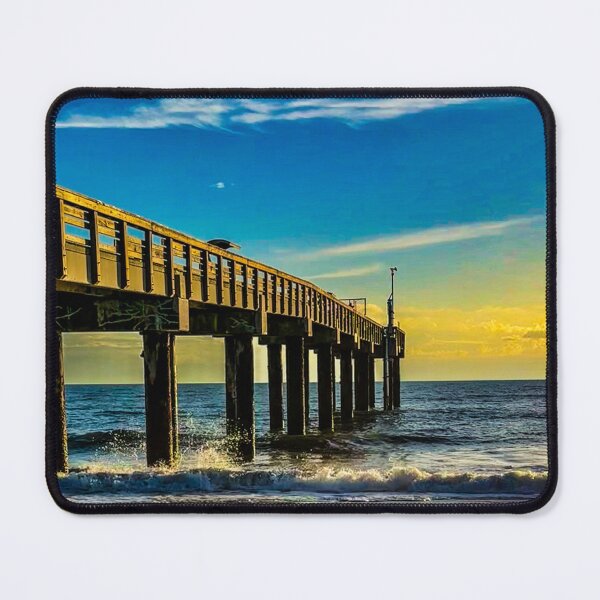 Item preview, Ocean Pier at Sunrise – Waves and Beach Coastal Photography designed and sold by aadventures.