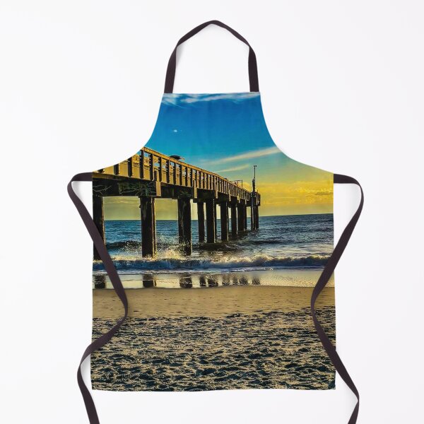 Item preview, Ocean Pier at Sunrise – Waves and Beach Coastal Photography designed and sold by aadventures.