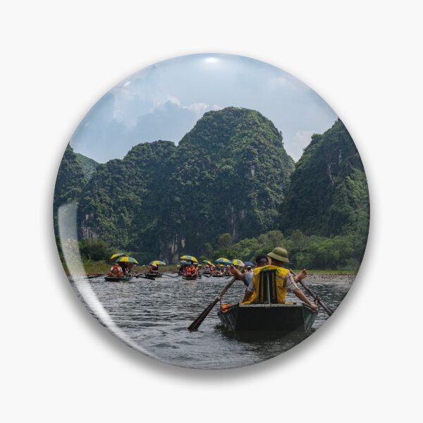 Item preview, Tam Coc River Rowboats - Ngo Dong River, Ninh Binh | Iconic Vietnam Landscape Art designed and sold by Ross.A.Campbell.