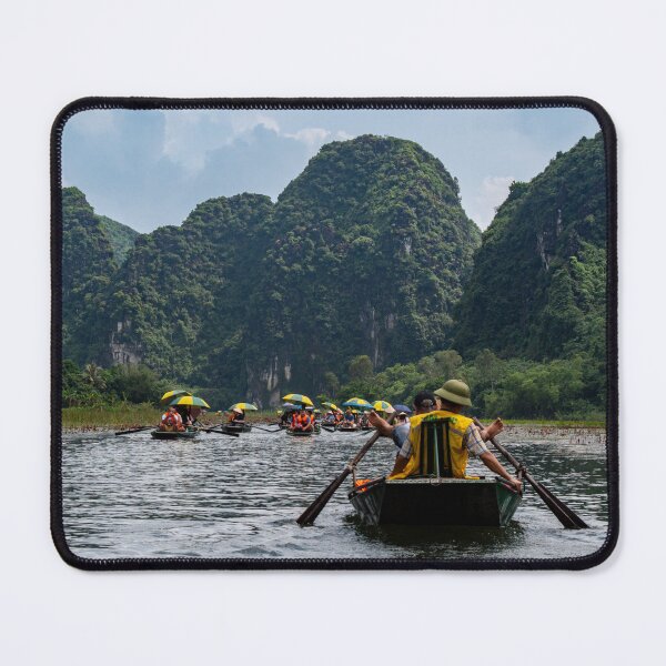 Item preview, Tam Coc River Rowboats - Ngo Dong River, Ninh Binh | Iconic Vietnam Landscape Art designed and sold by Ross.A.Campbell.