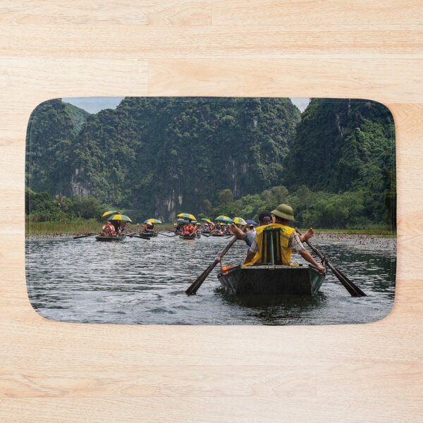 Item preview, Tam Coc River Rowboats - Ngo Dong River, Ninh Binh | Iconic Vietnam Landscape Art designed and sold by Ross.A.Campbell.