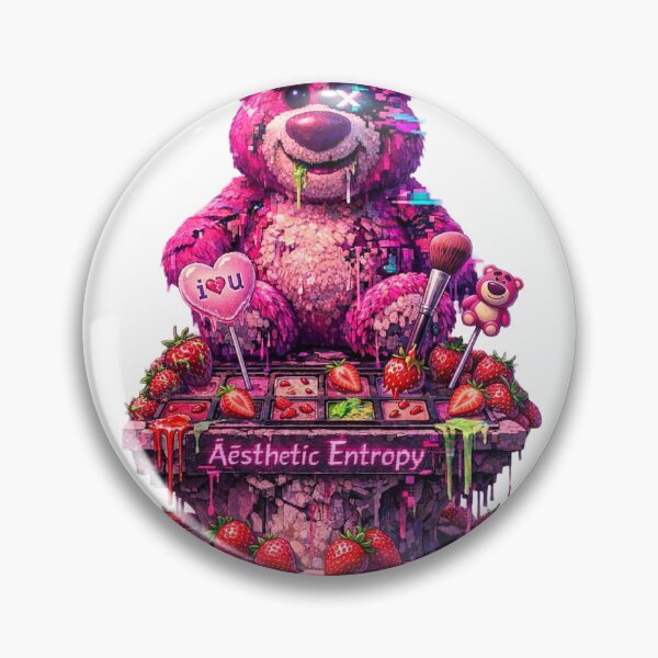Item preview, Äēsthetic Entropy Bear: Voxel Strawberry Glitch designed and sold by A E S T H E T A T A G.