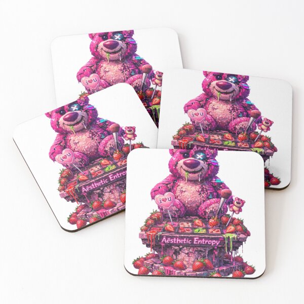 Item preview, Äēsthetic Entropy Bear: Voxel Strawberry Glitch designed and sold by A E S T H E T A T A G.