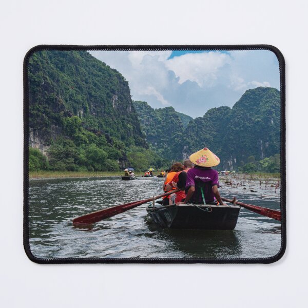 Item preview, Tam Coc River Rowboats - Ngo Dong River, Ninh Binh | Iconic Vietnam Landscape Art designed and sold by Ross.A.Campbell.