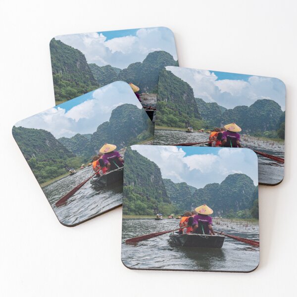 Item preview, Tam Coc River Rowboats - Ngo Dong River, Ninh Binh | Iconic Vietnam Landscape Art designed and sold by Ross.A.Campbell.