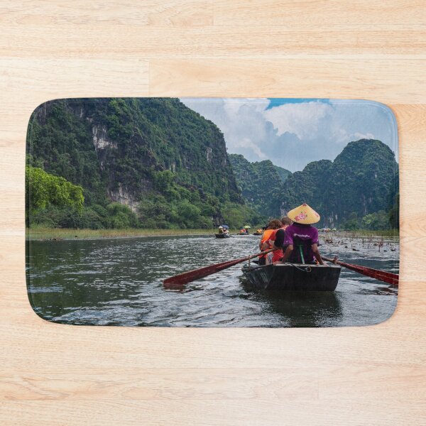 Item preview, Tam Coc River Rowboats - Ngo Dong River, Ninh Binh | Iconic Vietnam Landscape Art designed and sold by Ross.A.Campbell.