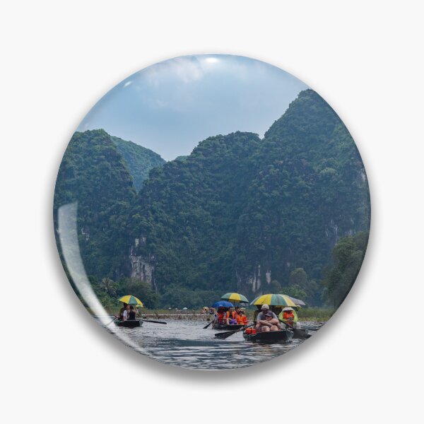 Item preview, Tam Coc River Rowboats - Ngo Dong River, Ninh Binh | Iconic Vietnam Landscape Art designed and sold by Ross.A.Campbell.