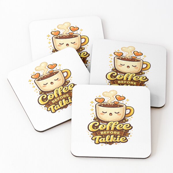 Item preview, Drink Coffee Before Talkie – Cute Kawaii Steamy Coffee Hearts Mug | Cozy Coffee Lover Aesthetic | Cute Coffee Quote for T-Shirt, Sticker, Phone case, mug, bag, hoodie designed and sold by ArtByTripti.