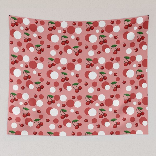 Item preview, Cherries pattern red, white and green  designed and sold by RavenAMarie .
