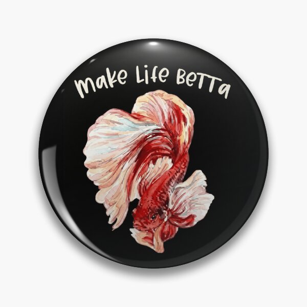 Item preview, Make Life Betta - Aesthetic Watercolor Red Siamese Fighting Fish Pun designed and sold by haitrieuic96.