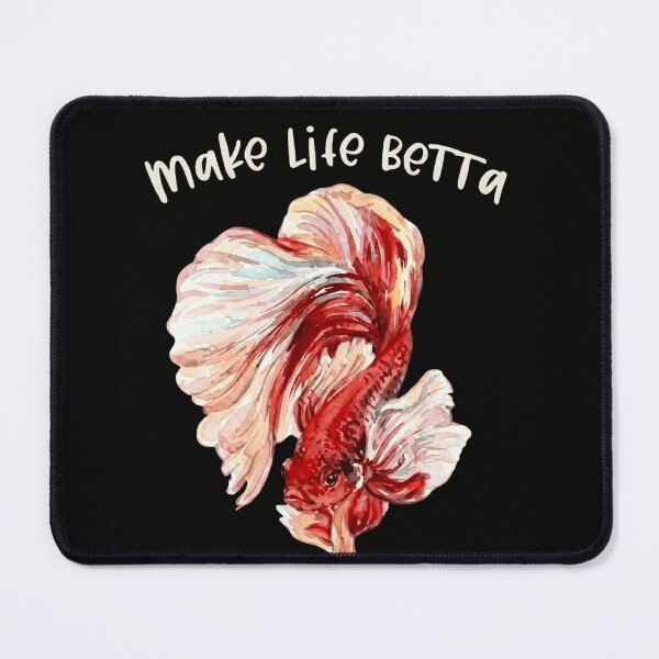 Item preview, Make Life Betta - Aesthetic Watercolor Red Siamese Fighting Fish Pun designed and sold by haitrieuic96.