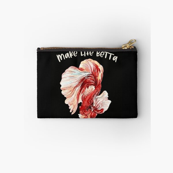 Item preview, Make Life Betta - Aesthetic Watercolor Red Siamese Fighting Fish Pun designed and sold by haitrieuic96.