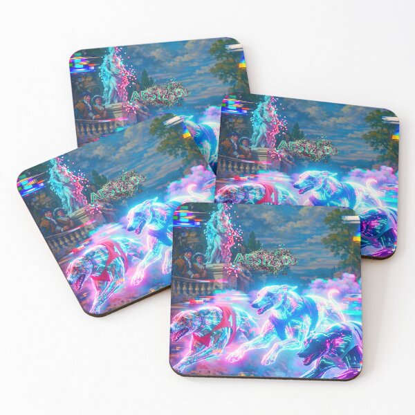 Item preview, Neon Glitch Greyhounds: Classical Data Corruption designed and sold by A E S T H E T A T A G.