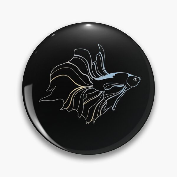 Item preview, Minimalist Elegant Betta Fish Line Art - Metallic Siamese Fighting Fish designed and sold by haitrieuic96.