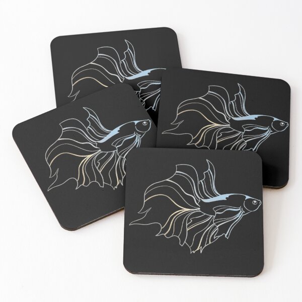 Item preview, Minimalist Elegant Betta Fish Line Art - Metallic Siamese Fighting Fish designed and sold by haitrieuic96.