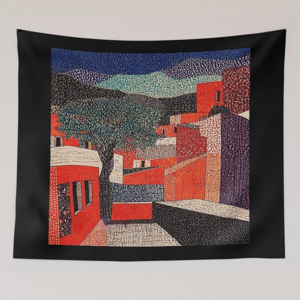 Item preview, Red Alley Landscape with Tree designed and sold by Modaozushi216.