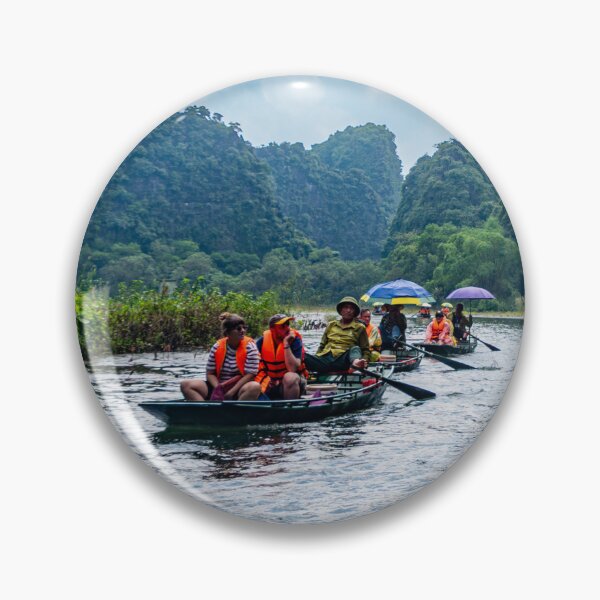 Item preview, Tam Coc River Rowboats - Ngo Dong River, Ninh Binh | Iconic Vietnam Landscape Art designed and sold by Ross.A.Campbell.