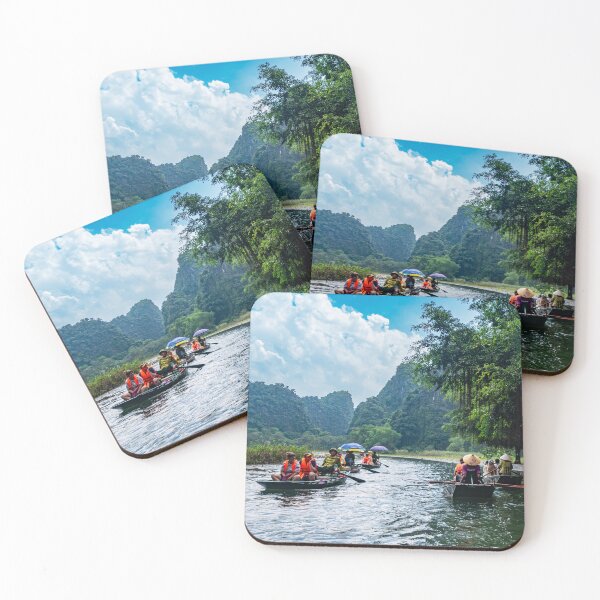 Item preview, Tam Coc River Rowboats - Ngo Dong River, Ninh Binh | Iconic Vietnam Landscape Art designed and sold by Ross.A.Campbell.