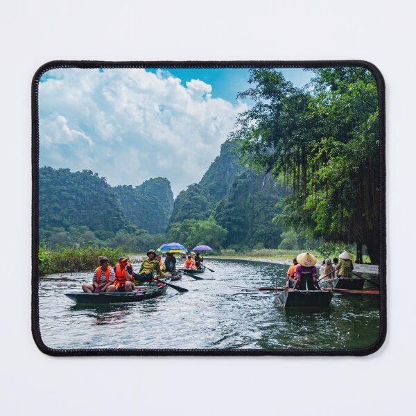 Item preview, Tam Coc River Rowboats - Ngo Dong River, Ninh Binh | Iconic Vietnam Landscape Art designed and sold by Ross.A.Campbell.