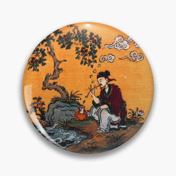 Item preview, Scholar by the River Vintage Asian Painting designed and sold by eliramaison.