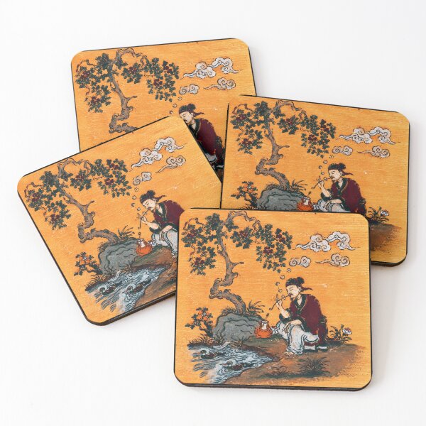 Item preview, Scholar by the River Vintage Asian Painting designed and sold by eliramaison.