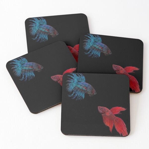 Item preview, Vibrant Siamese Fighting Fish Pair - Red and Blue Betta Duo designed and sold by haitrieuic96.