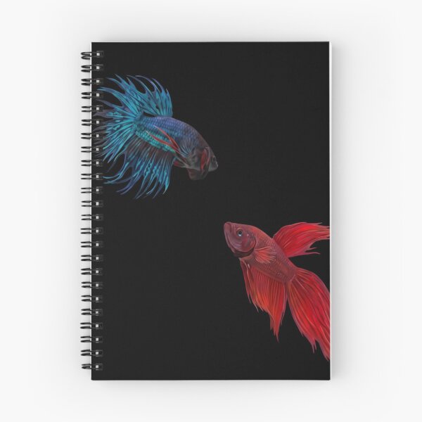 Item preview, Vibrant Siamese Fighting Fish Pair - Red and Blue Betta Duo designed and sold by haitrieuic96.